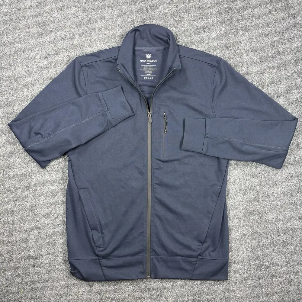 Mack Weldon Men’s Large Navy Full Zip Performance Jacket Stretch Zip Pocket